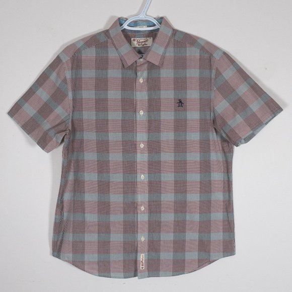 Penguin Short Sleeve Casual Button Down Shirt Classic Fit - Picture 1 of 7